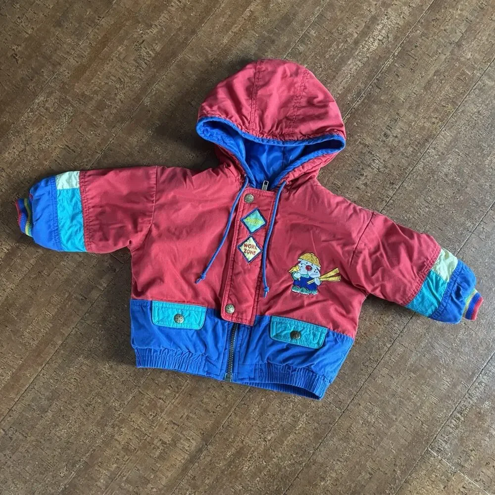 Vintage Oshkosh Kids Sz 24 Months 90s Puffer Winter Coat Multicolor